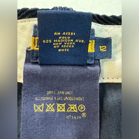 Ralph Lauren Sz12 Rugby Corduroy Pants Zipper Ankle Flat Front Women’s Navy Blue - Picture 7 of 12